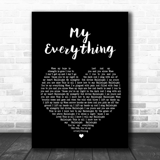 Owl City My Everything Black Heart Song Lyric Music Wall Art Print