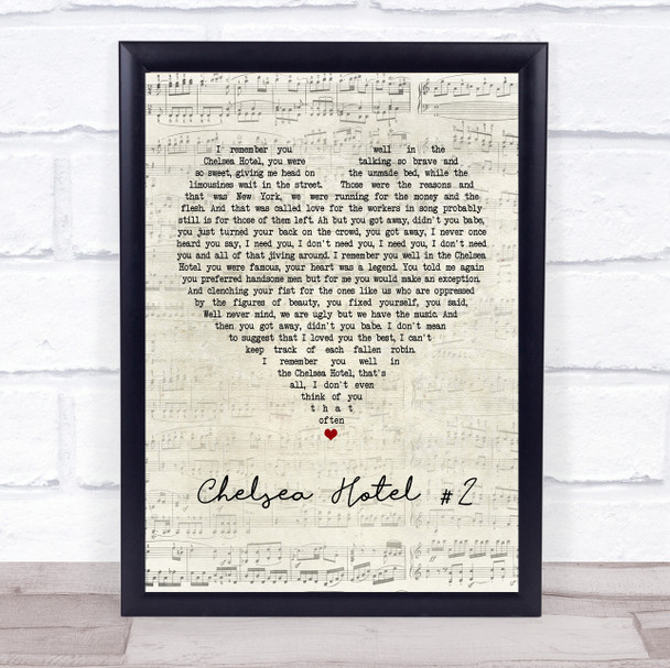 Leonard Cohen Chelsea Hotel #2 Script Heart Quote Song Lyric Print