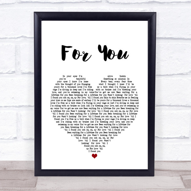 Liam Payne & Rita Ora For You Heart Song Lyric Quote Print