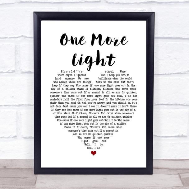 Linkin Park One More Light Heart Song Lyric Quote Print