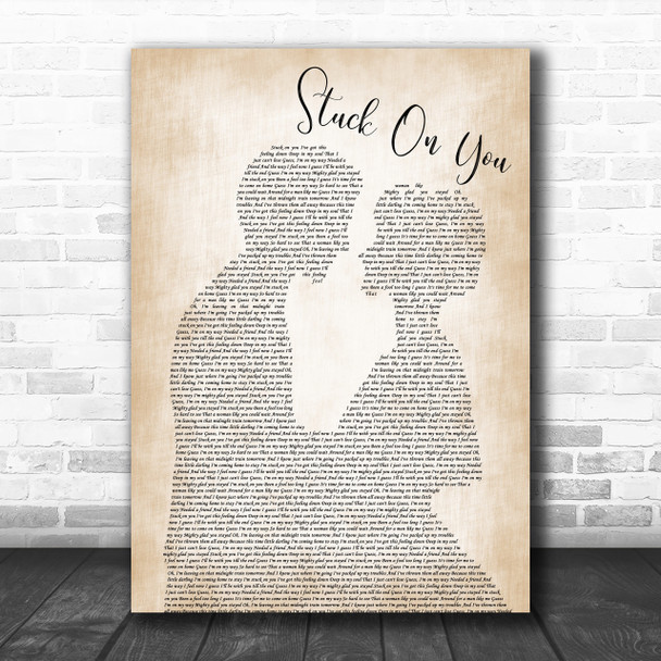 Lionel Richie Stuck On You Man Lady Bride Groom Wedding Print