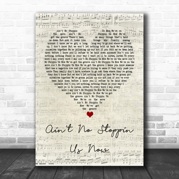 McFadden And Whitehead Ain't No Stoppin Us Now Script Heart Song Lyric Print