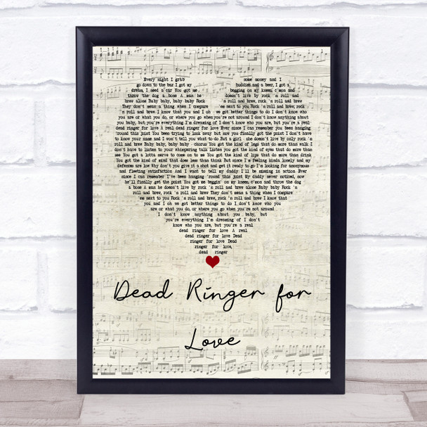 Meat Loaf Dead Ringer for Love Script Heart Quote Song Lyric Print