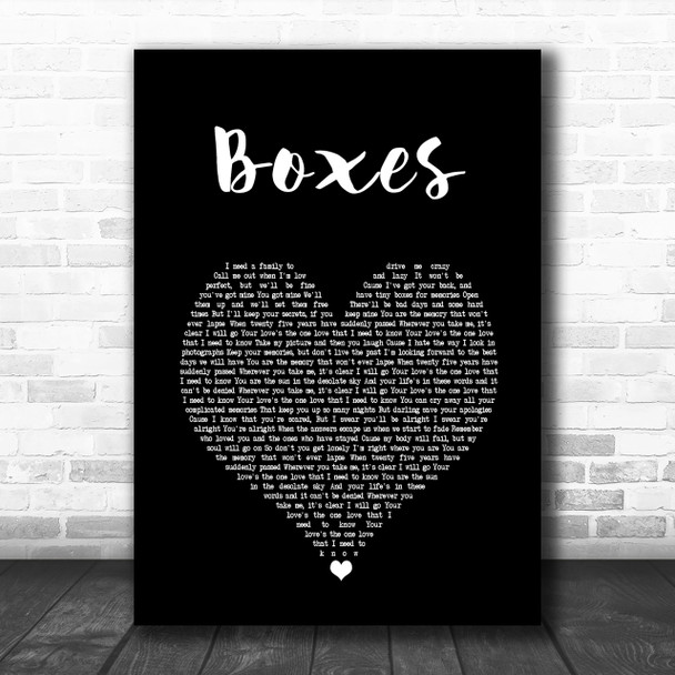 Goo Goo Dolls Boxes Black Heart Song Lyric Music Wall Art Print - Song  Lyric Designs