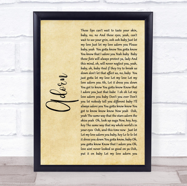 Miguel Adorn Rustic Script Song Lyric Quote Print