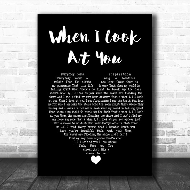 Miley Cyrus When I Look At You Black Heart Song Lyric Quote Print