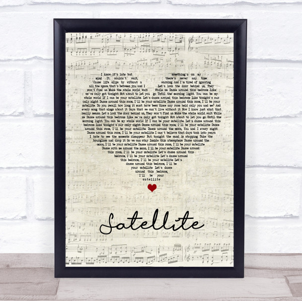 Nickelback Satellite Script Heart Song Lyric Quote Print