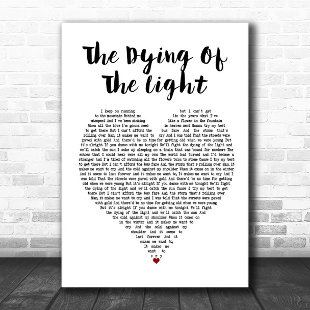 Noel Gallagher's High Flying Birds The Dying Of The Light Heart Song Lyric Print