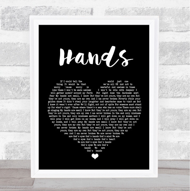 Jewel Hands Black Heart Song Lyric Music Wall Art Print