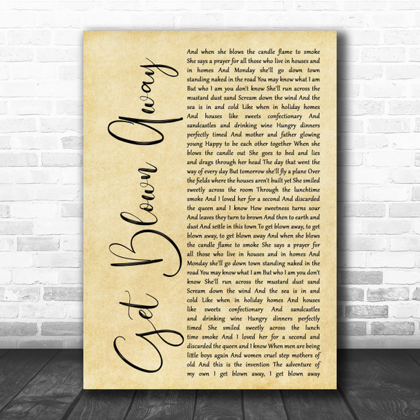 Ocean Colour Scene Get Blown Away Rustic Script Song Lyric Quote Print