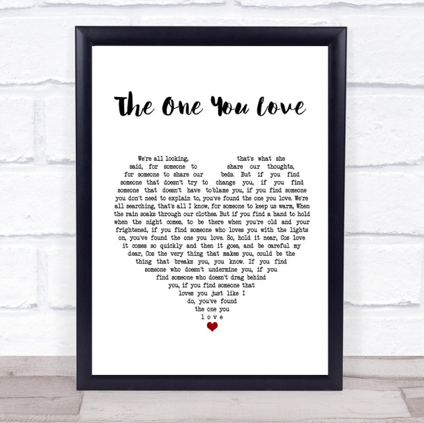 Passenger The One You Love Heart Song Lyric Quote Print