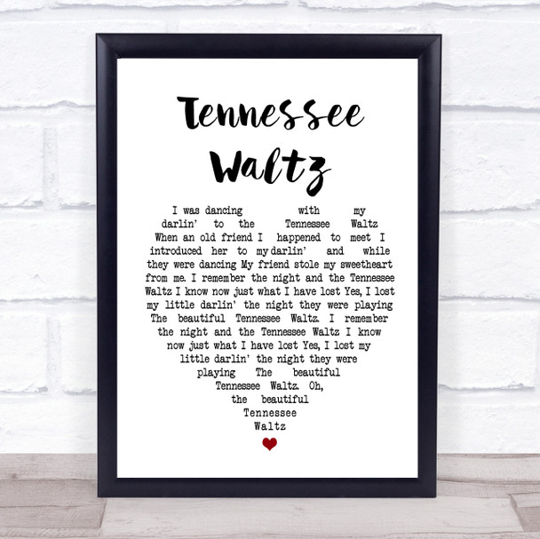 Patti Page Tennessee Waltz Heart Song Lyric Quote Print