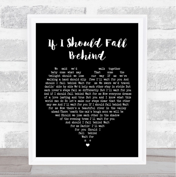 Bruce Springsteen If I Should Fall Behind Black Heart Song Lyric Music Wall Art Print