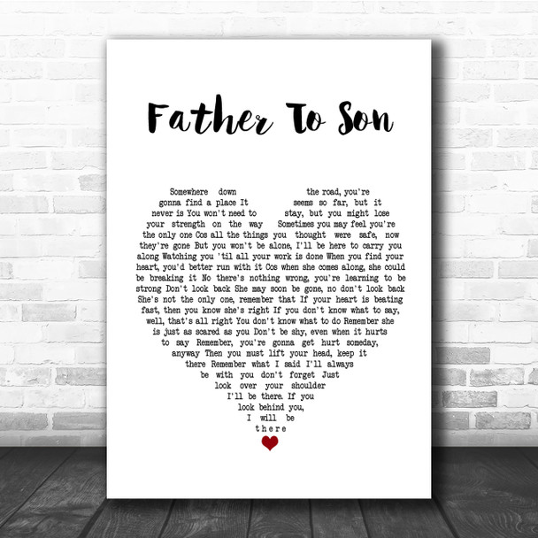 Phil Collins Father To Son Heart Song Lyric Quote Print