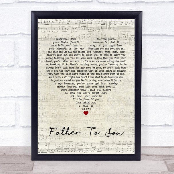 Phil Collins Father To Son Script Heart Quote Song Lyric Print