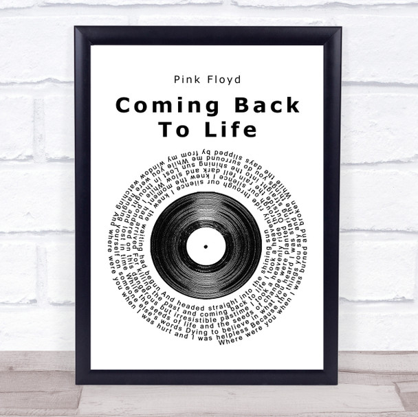 Pink Floyd Coming Back To Life Vinyl Record Song Lyric Quote Print