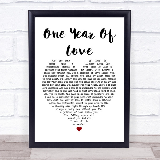 Queen One Year Of Love Heart Song Lyric Quote Print
