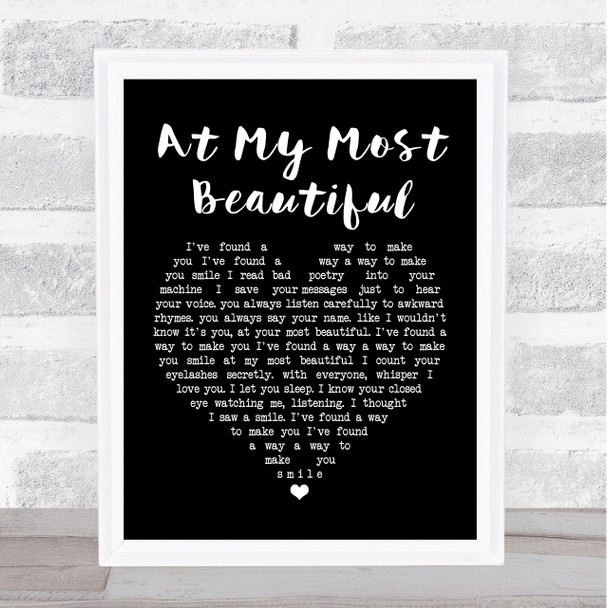 R E M At My Most Beautiful Black Heart Song Lyric Quote Print