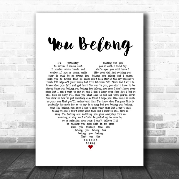 Rachel Platten You Belong Heart Song Lyric Quote Print