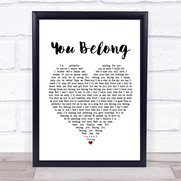 Rachel Platten You Belong Heart Song Lyric Quote Print