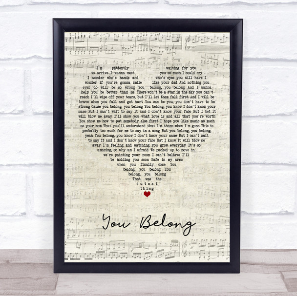 Rachel Platten You Belong Script Heart Quote Song Lyric Print