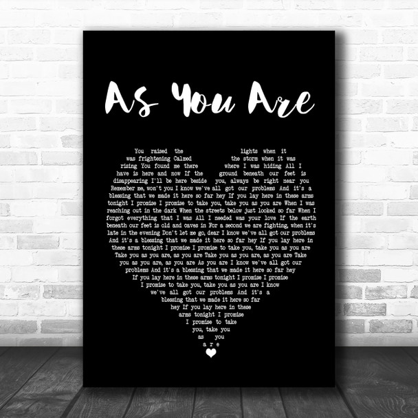 Rag'n'Bone Man As You Are (Shy FX Remix) Black Heart Song Lyric Quote Print