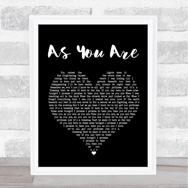 Rag'n'Bone Man As You Are (Shy FX Remix) Black Heart Song Lyric Quote Print