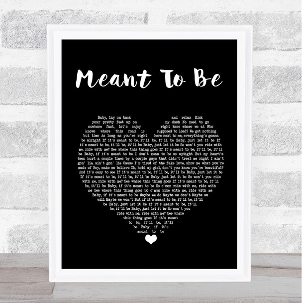 Bebe Rexha Meant To Be Black Heart Song Lyric Music Wall Art Print