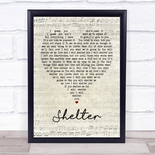 Ray LaMontagne Shelter Script Heart Song Lyric Quote Print