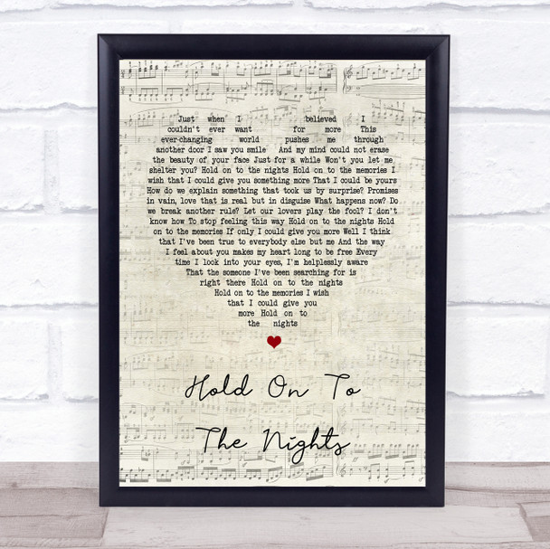 Richard Marx Hold On To The Nights Script Heart Song Lyric Quote Print