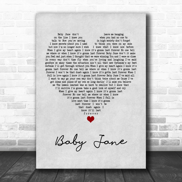 Rod Stewart Baby Jane Grey Heart Quote Song Lyric Print