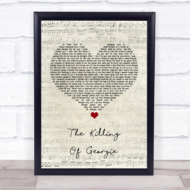 Rod Stewart The Killing Of Georgie Script Heart Song Lyric Quote Print