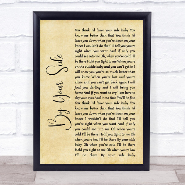 Sade By Your Side Rustic Script Song Lyric Quote Print