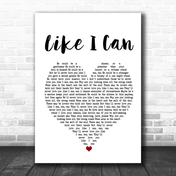 Sam Smith Like I Can Heart Song Lyric Quote Print