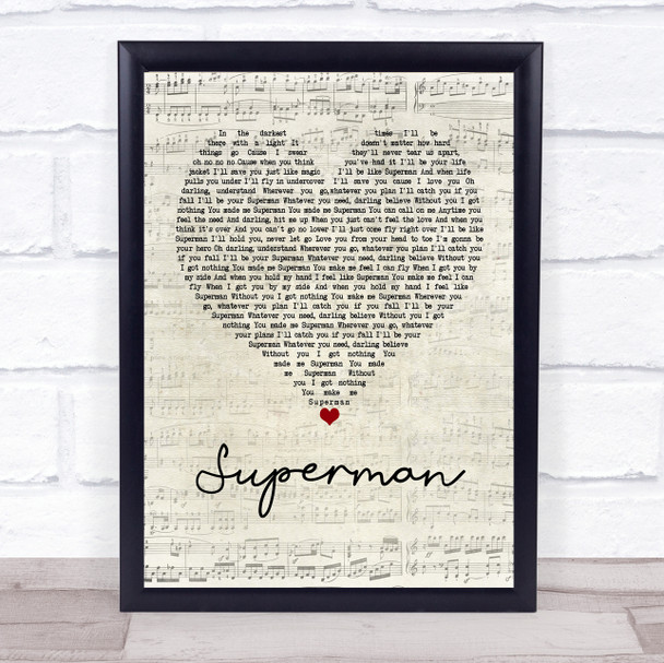 Scouting For Girls Superman Script Heart Quote Song Lyric Print