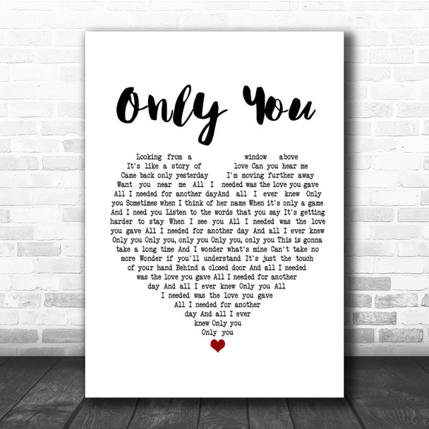 Selena Gomez Only You Heart Song Lyric Quote Print