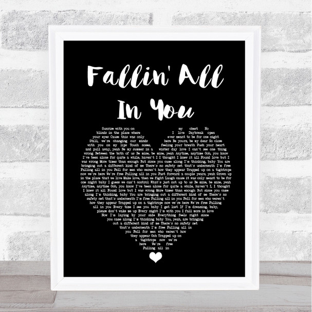 Shawn Mendes Fallin' All In You Black Heart Song Lyric Quote Print Shawn Mendes Fallin' All In You Black Heart Song Lyric Quote Print