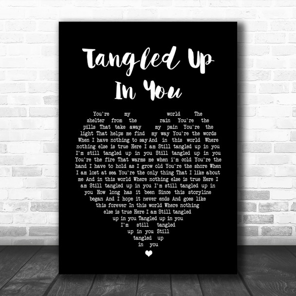 Staind Tangled Up In You Black Heart Song Lyric Music Wall Art Print