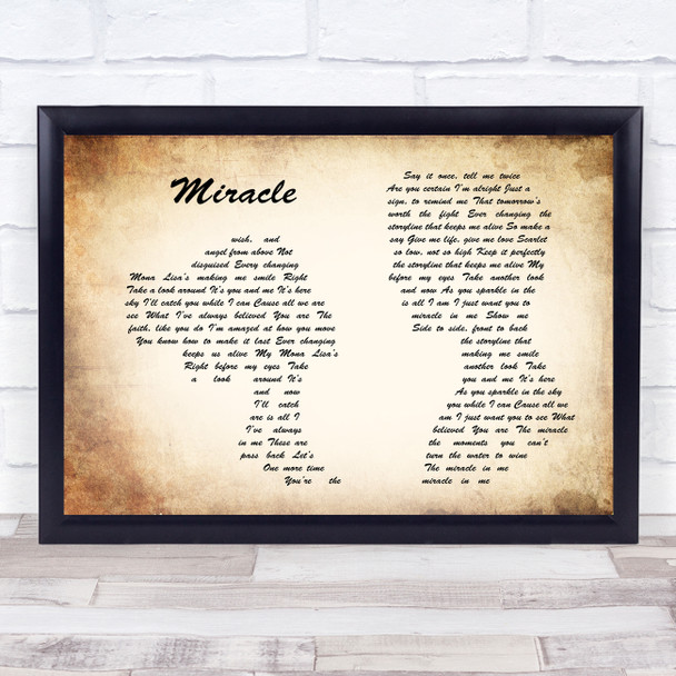 Shinedown Miracle Man Lady Couple Song Lyric Quote Print