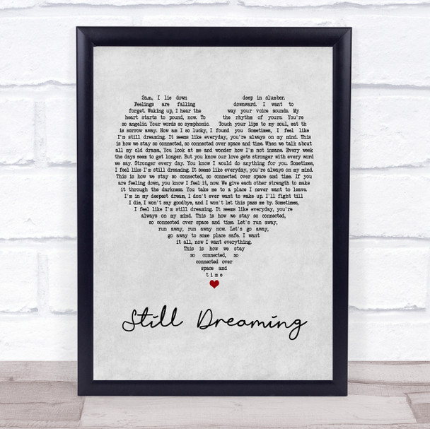 Silverstein Still Dreaming Grey Heart Quote Song Lyric Print