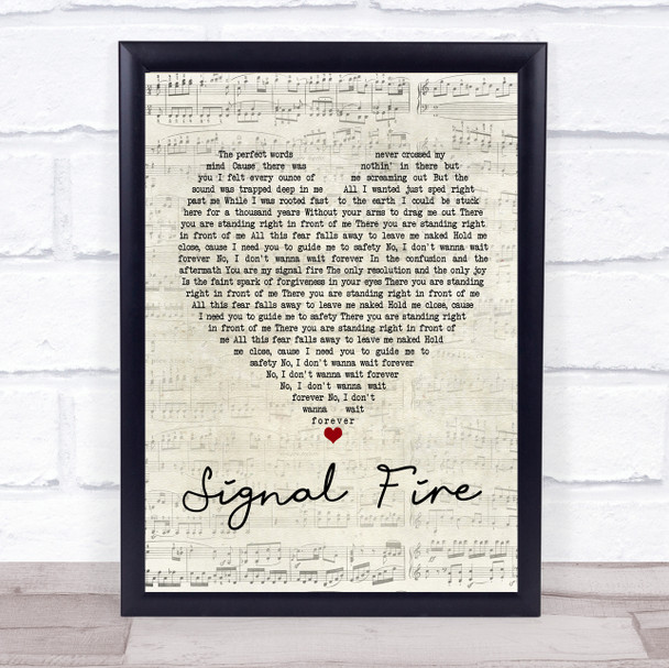 Snow Patrol Signal Fire Script Heart Song Lyric Quote Print
