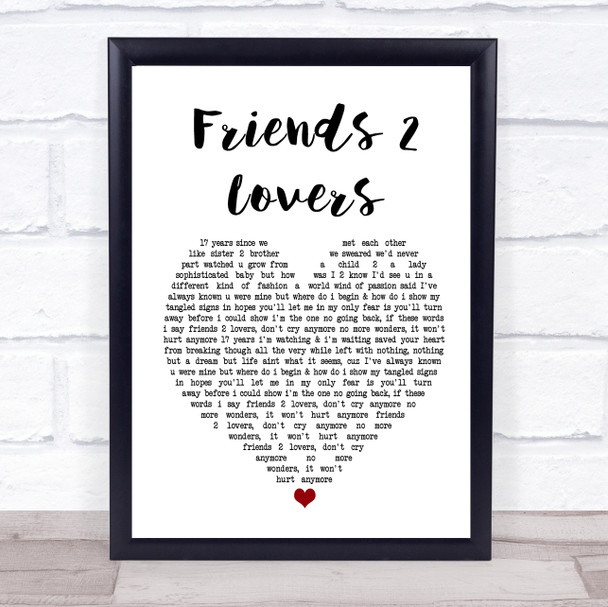 Soul SirkUS Friends 2 Lovers Heart Song Lyric Quote Print