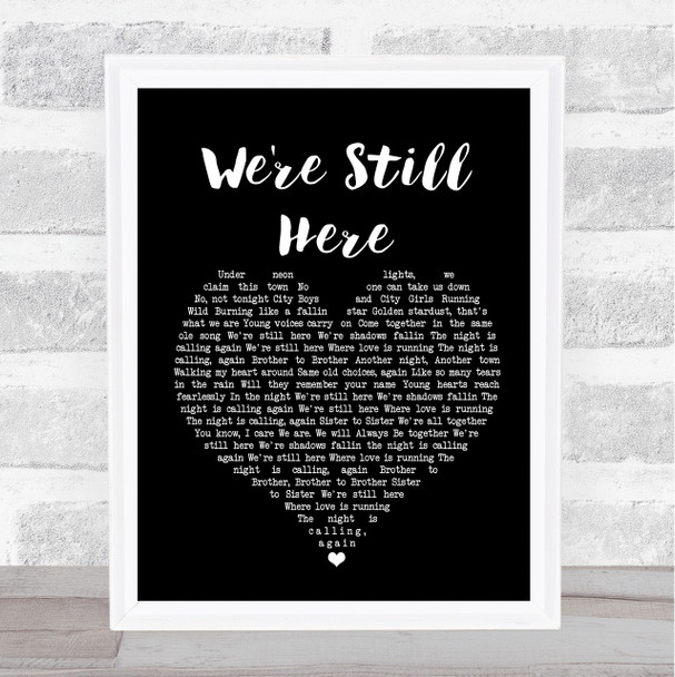 Steve Perry We're Still Here Black Heart Song Lyric Print