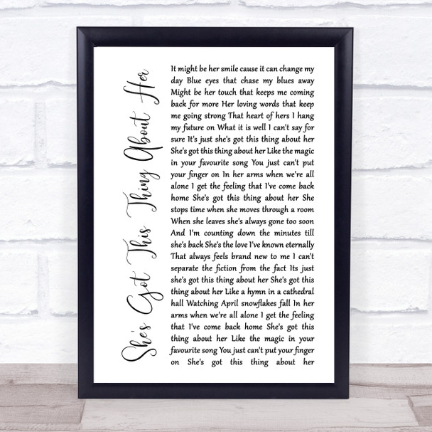 Stevie Wonder I Just Called To Say I Love You Rustic Script Song Lyric Print