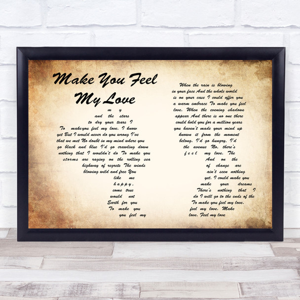 Straight No Chaser Make You Feel My Love Man Lady Couple Song Lyric Quote Print