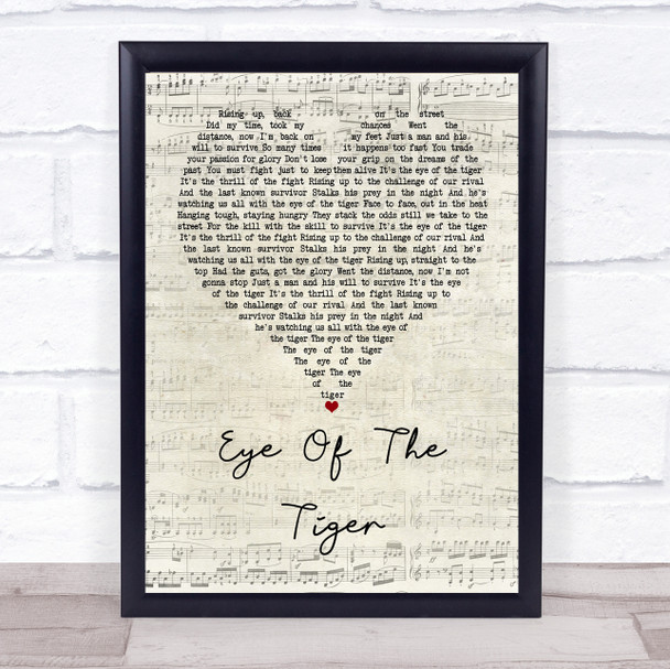 Survivor Eye Of The Tiger Script Heart Quote Song Lyric Print
