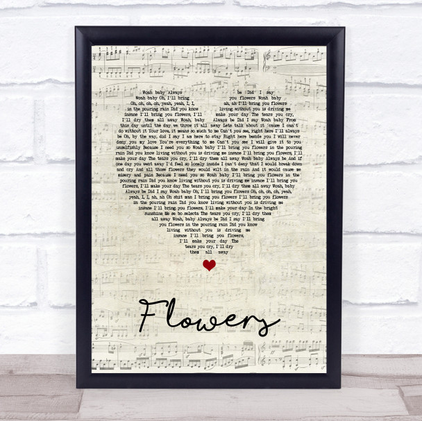 Sweet Female Attitude Flowers Script Heart Song Lyric Quote Print