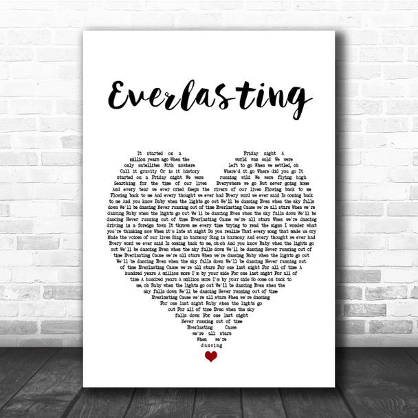 Take That Everlasting Heart Song Lyric Quote Print