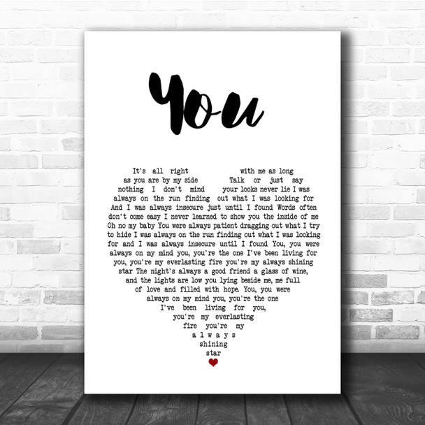 Ten Sharp You Heart Song Lyric Quote Print