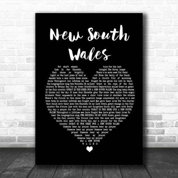 The Alarm New South Wales Black Heart Song Lyric Quote Print